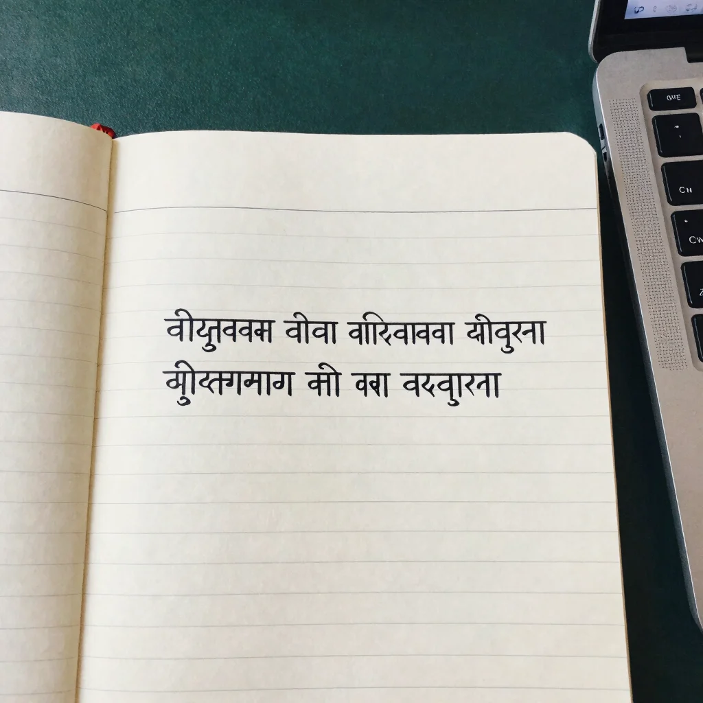 Candid frame of a notebook page with Tamang script written in han